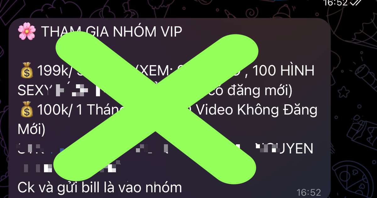 Tràn lan quảng cáo bán clip sex trên Telegram