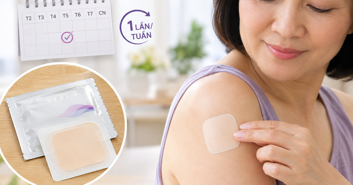 Miếng dán hormone dùng mỗi tuần một lần cho phụ nữ mãn kinh