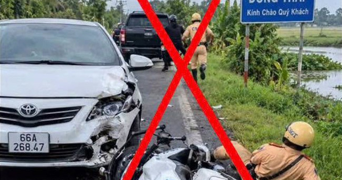Thông tin vụ tai nạn khi bị CSGT truy đuổi ở Đồng Tháp là sai sự thật