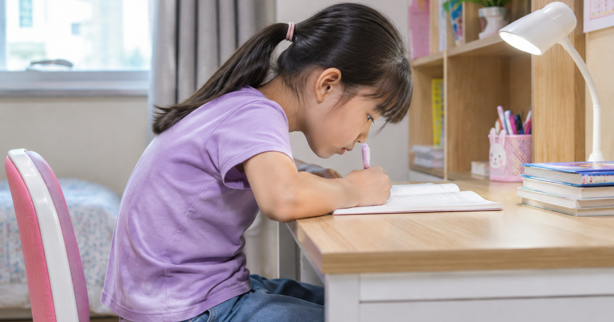 Ngồi học sai tư thế ảnh hưởng đến cột sống và thị lực của trẻ thế nào?