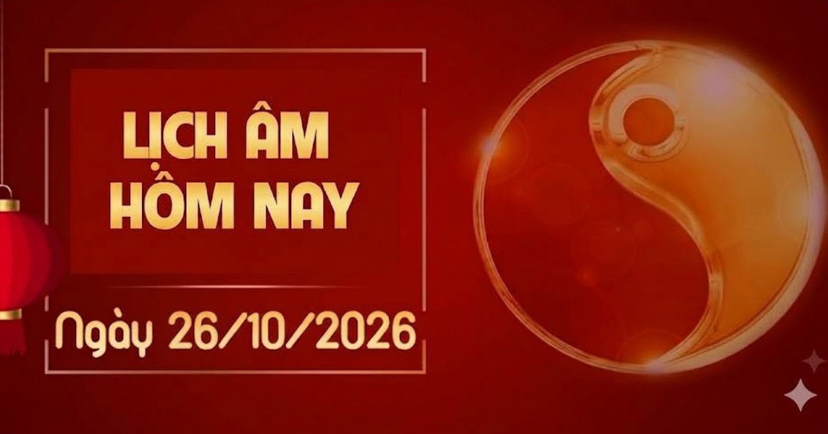 Âm lịch hôm nay 26/10 - Lịch âm 26/10 - Lịch vạn niên ngày 26/10/2026