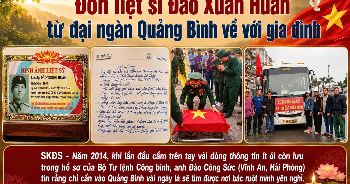 Đón liệt sĩ Đào Xuân Huân từ đại ngàn Quảng Bình về với gia đình