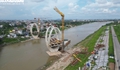 Lạ mắt kiến trúc cầu qua sông Đuống sắp hoàn thành