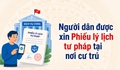 Người dân có thể xin Phiếu lý lịch tư pháp tại nơi cư trú