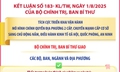 Kết luận số 183- KL/TW: Nhiệm vụ của các bộ, ban, ngành và địa phương