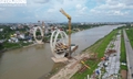 Lạ mắt kiến trúc cầu qua sông Đuống sắp hoàn thành
