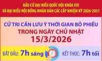 Cử tri cần lưu ý thời gian bỏ phiếu trong ngày Chủ Nhật 15/3/2026