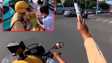 Đang mở đường cho sản phụ thì em bé chào đời trên taxi, CSGT đổi hướng trong tích tắc cứu hai mẹ con