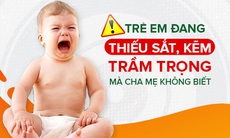 Trẻ em đang thiếu sắt - kẽm rất cao, nhưng nhiều cha mẹ không hay biết 