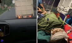 Công an làm việc với tài xế xe tải đánh võng trước xe cấp cứu chở bệnh nhân nguy kịch