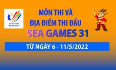 Cập nhật các môn  thể thao và địa điểm thi đấu tại SEA Games 31 từ ngày 6 - 11/5