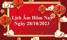 Lịch âm 28/10 - Âm lịch hôm nay 28/10 - Lịch vạn niên ngày 28/10/2023