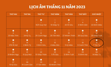 Lịch âm 19/11 - Âm lịch hôm nay 19/11 - Lịch vạn niên ngày 19/11/2023