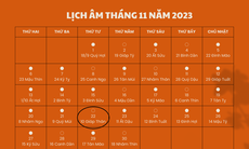 Lịch âm 22/11 - Âm lịch hôm nay 22/11 - Lịch vạn niên ngày 22/11/2023