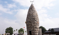 Độc đáo tháp Thần Nông được ghép từ 1012 cối đá cũ