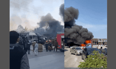 Video cháy lớn tại Vĩnh Phúc, lửa dữ dội cùng khói đen mịt mù