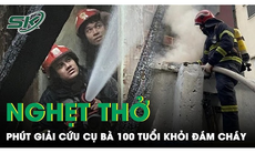 Nghẹt thở phút giải cứu cụ bà 100 tuổi thoát khỏi đám cháy trong phố cổ