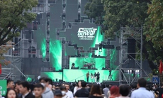 Sân khấu phố đi bộ Hồ Gươm đã sẵn sàng cho chương trình Countdown 2024