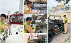 Cảnh sát giao thông làm việc với lái xe Jeep quá hạn đăng kiểm chở thí sinh thi Lễ hội Áo dài