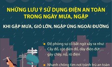 [Infographics] Những lưu ý sử dụng điện an toàn trong ngày mưa, ngập