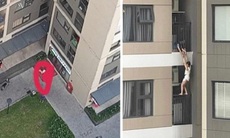 Trải đệm hơi cứu sống một cô gái nhảy từ tầng 7 chung cư