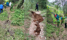 Hà Giang: Sau mưa lớn phát hiện 1 sườn đồi nứt toác, nguy cơ sạt lở cao
