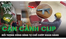 Camera ghi lại khoảnh khắc đối tượng nổ súng uy hiếp, cướp ngân hàng ở Tiền Giang