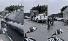 Video tai nạn giao thông liên hoàn 6 phương tiện tại Hà Nội