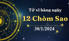 Tử vi 12 cung hoàng đạo hôm nay 30/1: Bạch Dương sắc bén, Song Ngư khéo léo