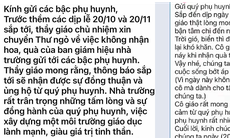 Phụ huynh cảm động khi nhận tin nhắn không nhận quà 20/10, 20/11 của thầy cô giáo