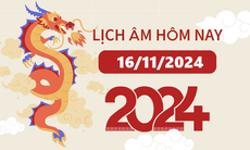 Lịch âm 16/11 - Âm lịch hôm nay 16/11 - Lịch vạn niên ngày 16/11/2024