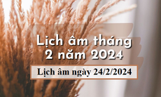 Lịch âm 24/2 - Âm lịch hôm nay 24/2 - Lịch vạn niên ngày 24/2/2024