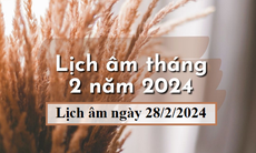 Lịch âm 28/2 - Âm lịch hôm nay 28/2 - Lịch vạn niên ngày 28/2/2024