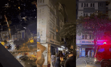 Video cháy tại 1 tòa nhà cao tầng ngay trong đêm ở Hoàng Mai, Hà Nội