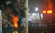 Cháy quán ăn kèm nhiều tiếng nổ ở Hà Nội giữa đêm