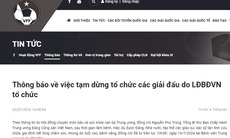 VFF thông báo tạm dừng tổ chức các giải bóng đá kể từ ngày 20/7