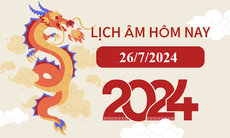 Lịch âm 26/7 - Âm lịch hôm nay 26/7 - Lịch vạn niên ngày 26/7/2024