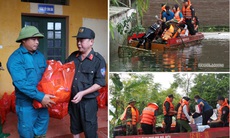 Ấm áp tình quân dân ở vùng 'rốn lũ' ngoại thành Hà Nội