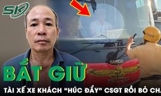 Clip tài xế xe khách cố tình nhấn ga húc đẩy CSGT dù nhiều lần bị yêu cầu dừng lại