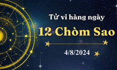Tử vi 12 cung hoàng đạo hôm nay 4/8/2024: Thiên Bình tự tin, Song Tử bất an