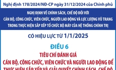 Tiêu chí đánh giá cán bộ, công chức, viên chức để thực hiện sắp xếp, giải quyết chế độ