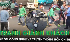 Kinh hoàng xe ôm công nghệ và truyền thống hỗn chiến bằng dao, gậy trước cổng bệnh viện 