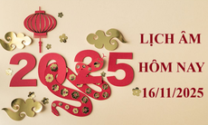 Lịch âm 16/11 - Âm lịch hôm nay 16/11 - Lịch vạn niên ngày 16/11/2025