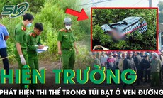 Hiện trường phát hiện thi thể bé trai trong túi bạt ở ven đường tại Ninh Bình