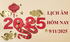 Lịch âm 9/11 - Âm lịch hôm nay 9/11 - Lịch vạn niên ngày 9/11/2025