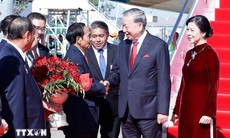 Tổng Bí thư Tô Lâm và Phu nhân đến Vientiane, bắt đầu thăm cấp Nhà nước tới Lào