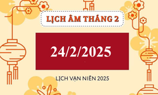 Lịch âm 24/2 - Âm lịch hôm nay 24/2 - Lịch vạn niên ngày 24/2/2025