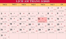 Lịch âm 14/3 - Âm lịch hôm nay 14/3 - Lịch vạn niên ngày 14/3/2025