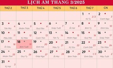 Lịch âm 18/3 - Âm lịch hôm nay 18/3 - Lịch vạn niên ngày 18/3/2025