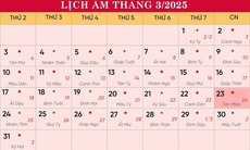 Lịch âm 23/3 - Âm lịch hôm nay 23/3 - Lịch vạn niên ngày 23/3/2025